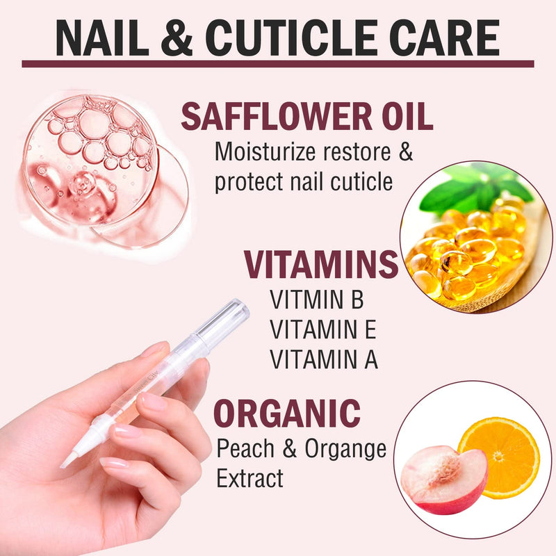 [Australia] - Cuticle Oil Pens for Nail Care, Natural Cuticle Oil Pens 2Pcs Nail Oil for Manicure Pedicure Nourish Nail Cracking and Dry Nail Repair Treatment (Peach & Orange Scent) (Orange & Peach) Orange & Peach 