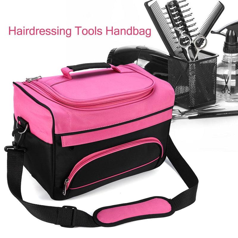 [Australia] - Professional Cosmetics Beauty Hairdressing Styling Bag, Multi-functional Hair Stylist Hairdresser Salon Makeup Beauty Cosmetics Organizer Tool Bag Case Holder Box with Strap for Hair Stylist 