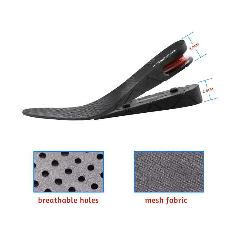 [Australia] - Height Increase Insoles 2-Layer 2 inch Air Cushion Taller Shoes Insoles Heel Insert for Men and Women by ERGOfoot 2 Layer 