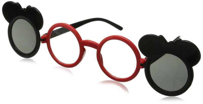 [Australia] - Childrens Mouse Ear Round Flip Out Sunglasses Black/Red Bows 