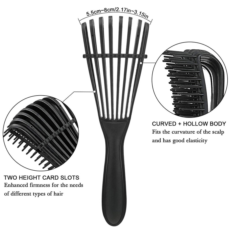 [Australia] - 2 Pieces Detangling Brush for Afro America/ African Hair Textured 3a to 4c Kinky Wavy/ Curly/ Coily/ Wet/ Dry/ Oil/ Thick/ Long Hair, Knots Detangler Easy to Clean (Beige, Black) Beige, Black 