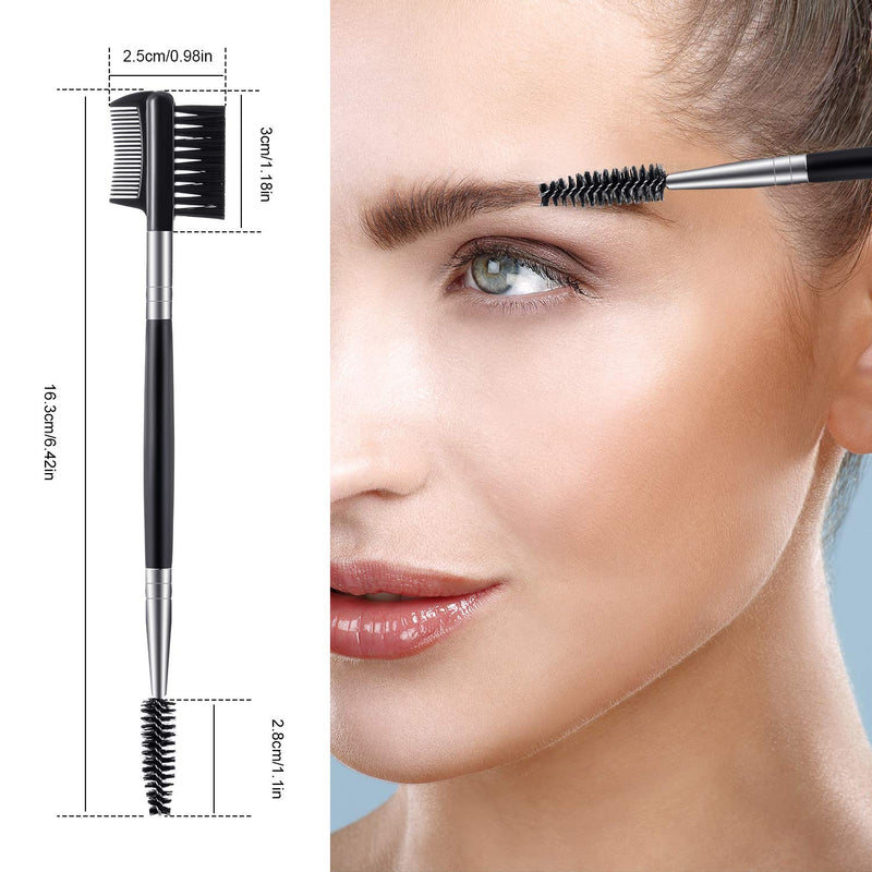 [Australia] - 3 Pieces Eyebrow Eyelash Shaper Eyelash Comb and Eyebrow Brush Dual Comb Eyebrow Brush Double Head Eyebrow Brush Eyebrow Eyelash Makeup Grooming Tool for Women Girls Cosmetic Travel (Black) Black 