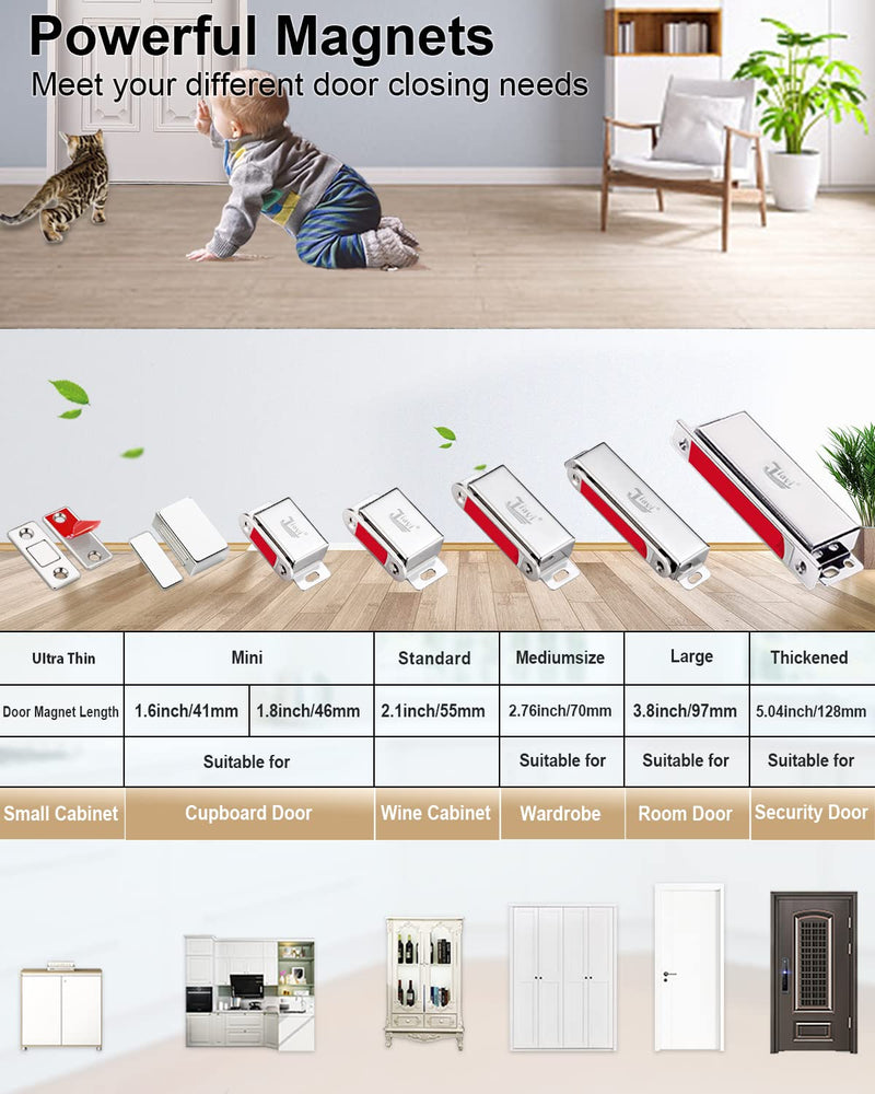 [Australia] - Magnetic Cabinet Magnet Closure Jiayi 4 Pack Drawer Magnetic Latch 30 lbs Cupboard Latch Magnet Cabinet Door Catch Heavy Duty Kitchen Cabinet Magnetic Catch Strong Closet Door Magnetic Catch 30lb- 4Pack 