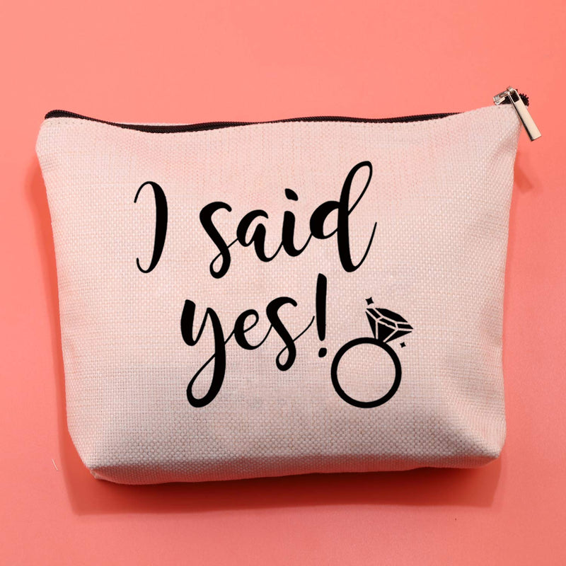 [Australia] - Wedding Bride Gift Bridal Shower Cosmetic Bag I Said Yes Bride Engagement Bachelorette Party Gift (I Said Yes) 