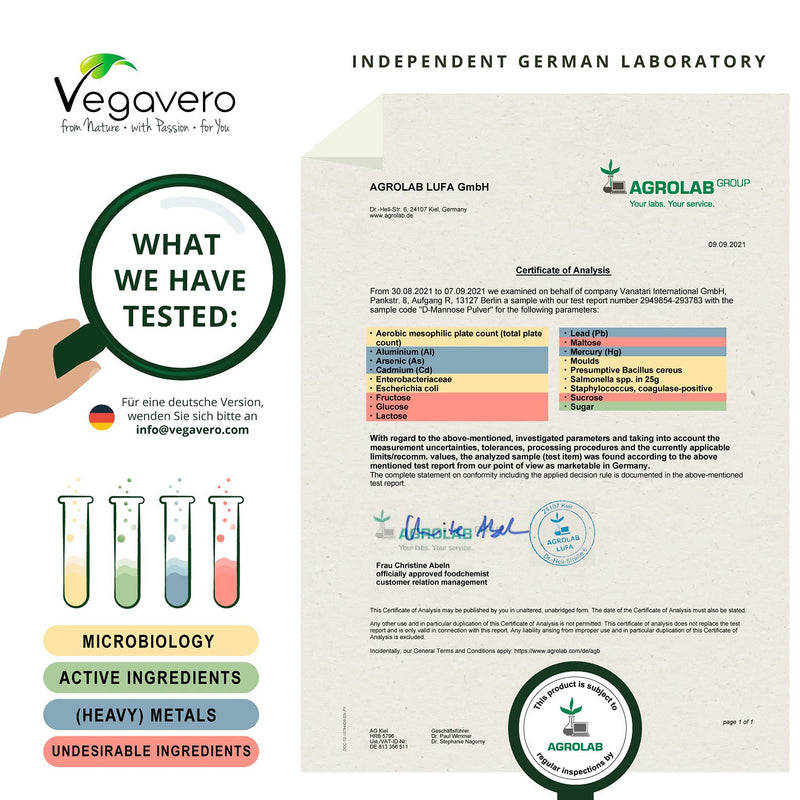 [Australia] - D-Mannose Powder Vegavero® | 250g | Pure & Natural | No Additives | Scoop Included | Sourced from Corn | Vegan 
