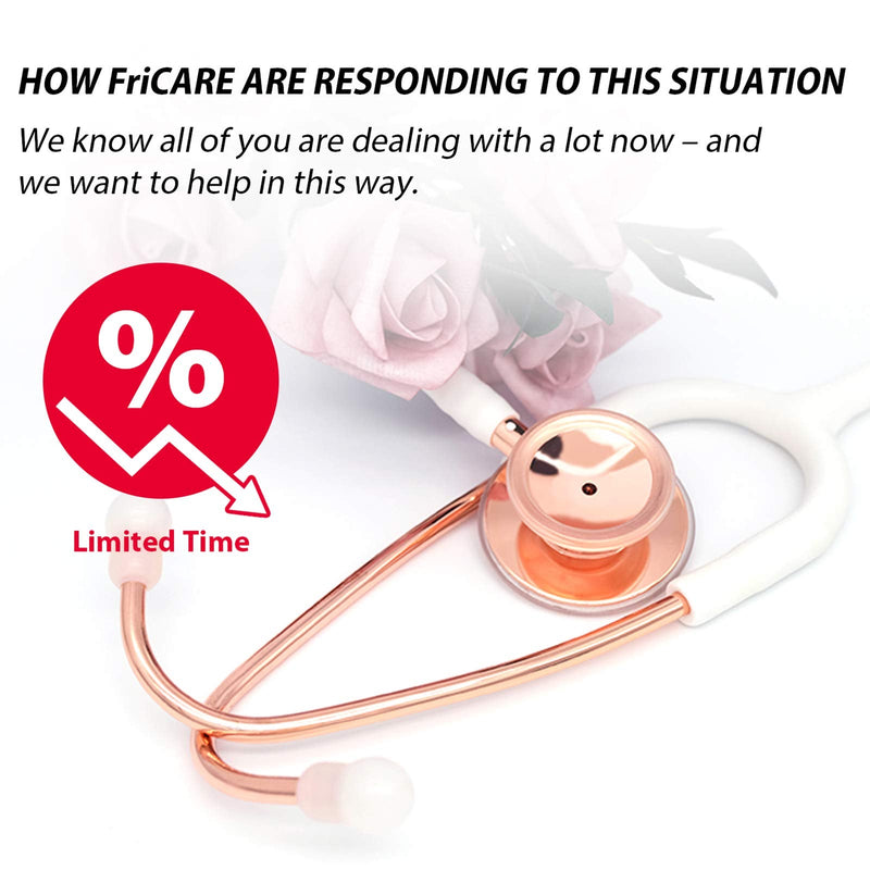 [Australia] - FriCARE Rose Gold Stethoscope Nurse/Doctor/Medical Student Gifts (White) Rose Gold & White 