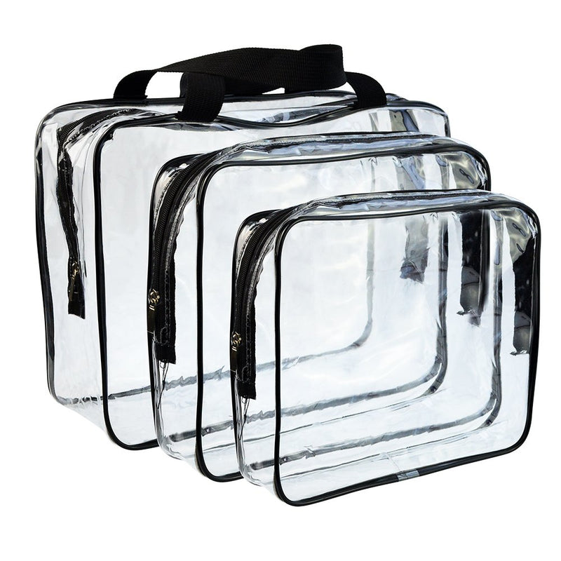 [Australia] - 5 Packs Clear Cosmetics Bag Make-up Bags Organizers, Wobe PVC Zippered Toiletry Carry Pouch Portable Makeup Bag for Vacation Travel, Bathroom and Organizing Waterproof Makeup Zipper Bag Vinyl Plastic 