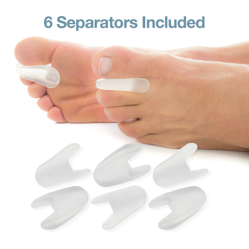 [Australia] - ZenToes Toe Separators for Bunion Pain Relief Set of 6 Flared Gel Straighteners Align Toes and Prevent Corns and Blisters (Large) Large (Pack of 6) 