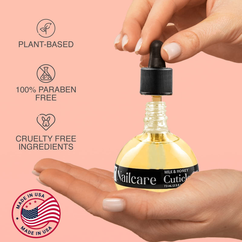 [Australia] - C CARE Milk and Honey Cuticle Revitalizing Oil 2.5 oz - Contains Vitamin E - Moisturizes and Strengthens Nails and Cuticles - Soothing and Nourishing - Paraben and Cruelty Free Natural Ingredients - Dropper & Brush included 