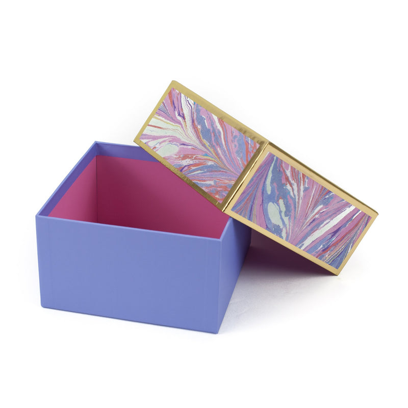 [Australia] - Hallmark Signature 7" Medium Gift Box (Marble, Pink, Lavender, Gold) for Mothers Day, Valentines Day, Birthdays, Bridal Showers, Bridesmaids Gifts and More Marble Single 