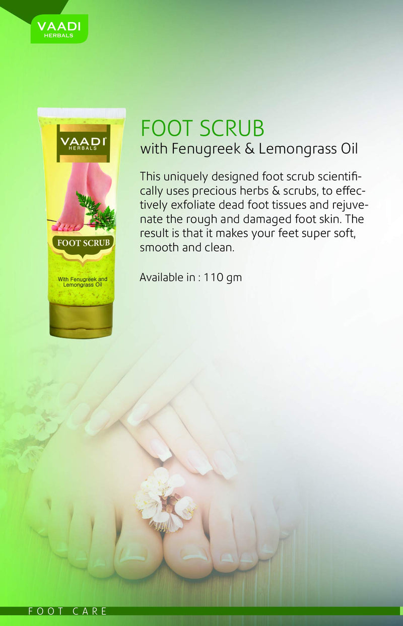 [Australia] - Foot Scrub - Foot Scrub exfoliator - Foot Scrub Cream - Natural, Anti-fungal Callus Remover and Therapeutic Exfoliator - Fast Absorbing - Makes Your Feet Super Soft - 110 Grams - Vaadi Herbals 