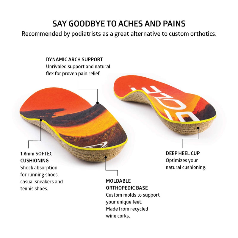 [Australia] - SOLE Performance Thin Cork Shoe Insoles - Men's Size 7/Women's Size 9 Mens Size 7 / Womens Size 9 Regular 