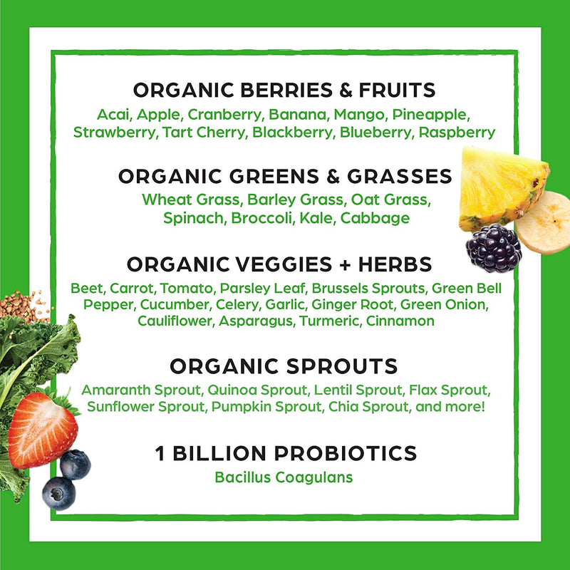 [Australia] - Orgain Organic Green Superfoods Powder, Original - Antioxidants, 1 Billion Probiotics, Vegan, Dairy Free, Gluten Free, Kosher, Non-GMO, 0.62 Pound (Packaging May Vary) 