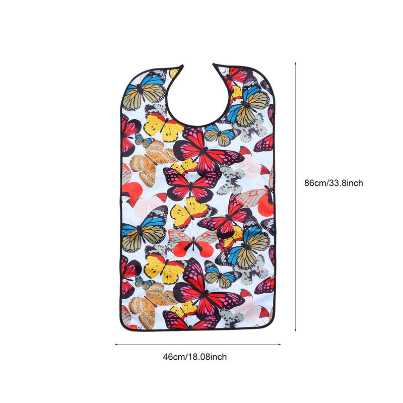 [Australia] - EXCEART Adult Bibs Washable Reusable Waterproof Clothing Protector with Crumb Catcher Apron for Senior Men Elderly Women As Shown 1 