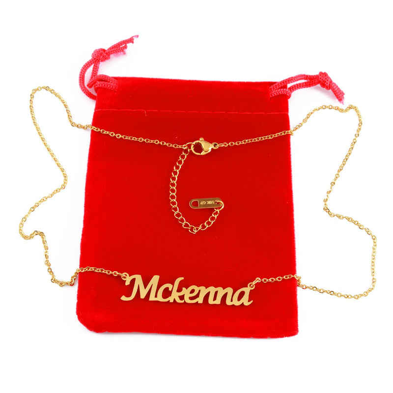 [Australia] - Mckenna Name Necklace 18ct Gold Plated Personalized Dainty Necklace - Jewelry Gift Women, Girlfriend, Mother, Sister, Friend, Gift Bag & Box 