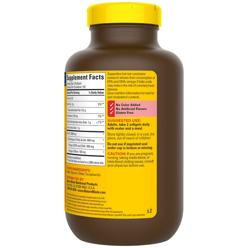 [Australia] - Nature Made Fish Oil 1000 mg, 250 Softgels Value Size, Fish Oil Omega 3 Supplement For Heart Health 250 Count (Pack of 1) 