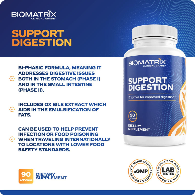 [Australia] - Digestive Enzymes Supplement (90 Capsules) Support Digestion - with Pancreatin, Plant Enzymes, Ox Bile, Betaine HCL, Support Digestion of Fats Carbohydrates and Proteins 