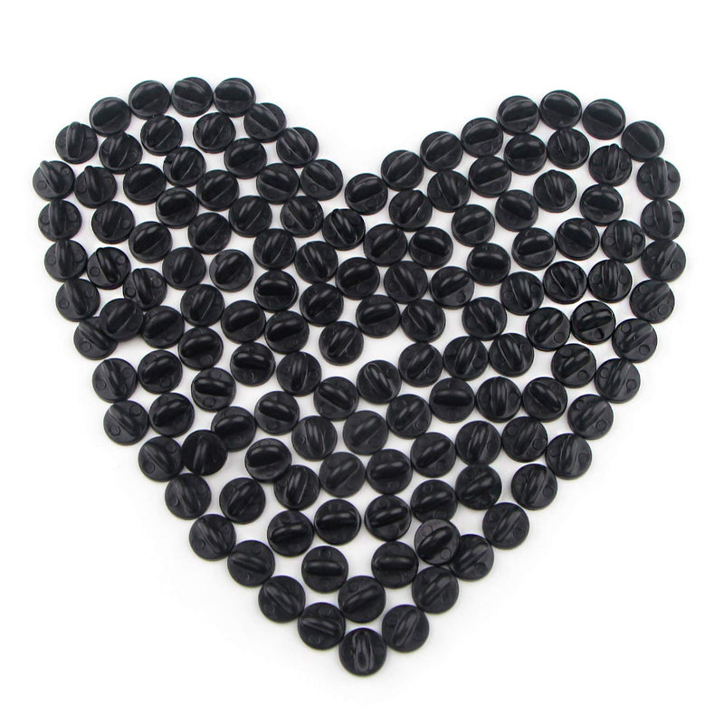 [Australia] - 100PCS Pin Backs Rubber Locking for Enamel Pins Butterfly Clutch Holder for Lapel Tie Brooch Jewelry Black 