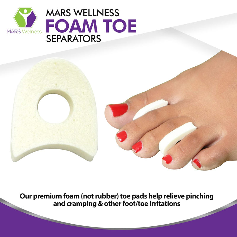 [Australia] - Premium Foam Toe Separators - Toe Spacers for Corn, Bilster, and Hammer Toe Relief - 1/4 Inch - Bulk Pack of 100 Toe Pads 100 Count (Pack of 1) 
