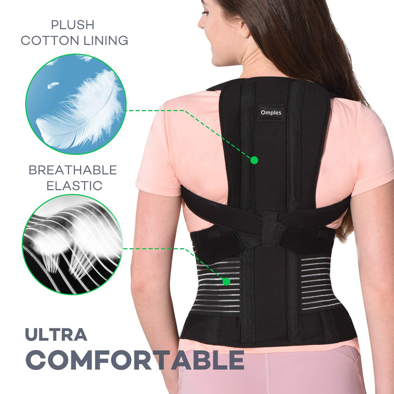 [Australia] - Omples Posture Corrector for Women and Men Back Brace Straightener Shoulder Upright Support Trainer for Body Correction and Neck Pain Relief, Large (waist 39-41 inch), Patent Pending Large (Pack of 1) 
