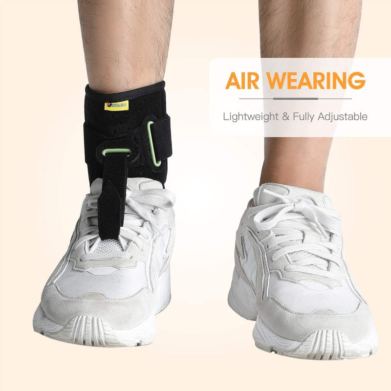 [Australia] - TENBON Ankle Support Drop Foot Brace Orthosis - Comfort Cushioned Adjustable Wrap Compression For Improved Walking Gait, Prevents Cramps Ankle Sprains 