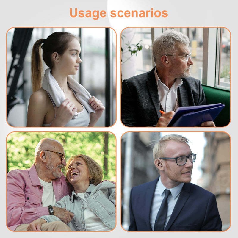 [Australia] - Hearing Aids for Seniors, Rechargeable with Noise Cancelling, Nano Hearing Aids,Digital Hearing Amplifier for Hearing Loss, Invisible Hearing Aid,Ear Sound Amplifier,Hearing Devices Assist Brown 