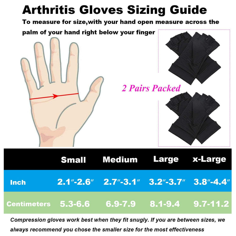 [Australia] - 2 Pairs Copper Compression Arthritis Gloves,Compression Gloves for Men and Women, Pain Relief and Healing for Arthritis, Carpal Tunnel, Typing and Daily Work (Black, Medium-2 Pairs Pack) Black Medium (2 Pair) 