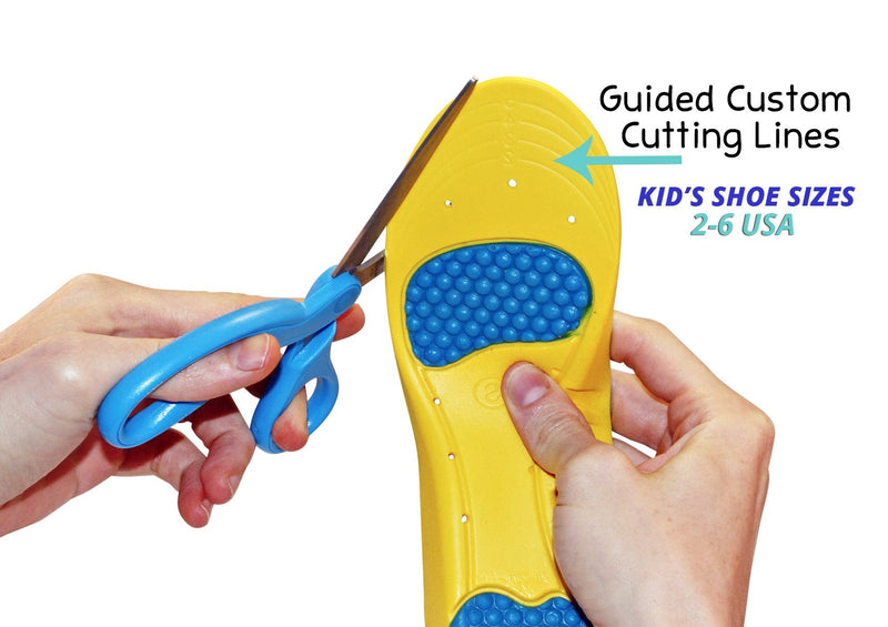 [Australia] - Children's Athletic Memory Foam Insoles for Arch Support and Comfort for Active Children ((24 cm) Kids Size 4-6) (24 CM) Kids Size 4-6 