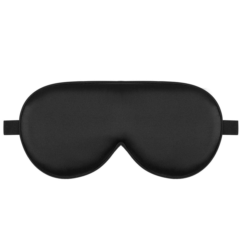 [Australia] - Alaska Bear Sleep Mask Silk Cover - Eye Contour Built in No Pressure - Handmade, Upgrade Over Conventional "Flat" Thin Shades (Black, Gift Ready Packaging) Black 