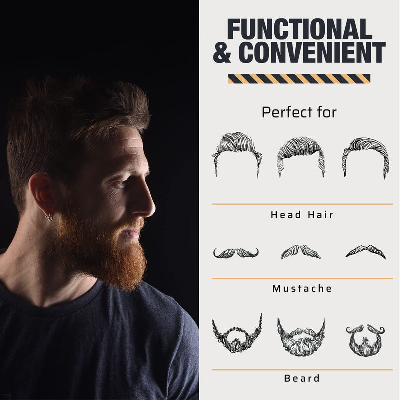 [Australia] - Wooden Beard and Comb Set for Men - Perfect for Beards Head Hair and Mustaches Men's Grooming Kit for Styling, Applying Beard Oils and Balms for Better Hair Care Growth and Impressive Hair Health 