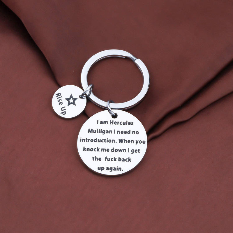 [Australia] - KUIYAI Hamilton Broadway Musical Inspired Gift Hercules Mulligan Quote Keychain Rise up Keyring Inspirational Gift Theater Jewelry Hercules Mulligan KS 