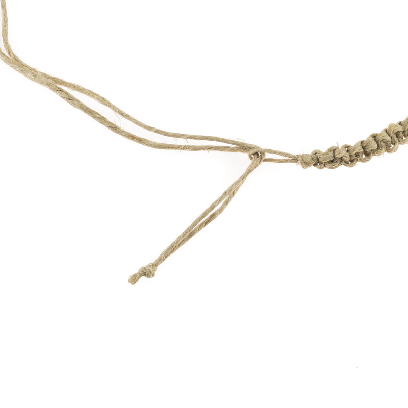 [Australia] - BlueRica Braided Hemp Cord Anklet Bracelet with White Nassa and Puka Shells 