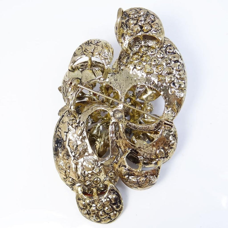 [Australia] - EVER FAITH Austrian Crystal Flower Marquise Shape Brooch Gold-Tone Multicolor 