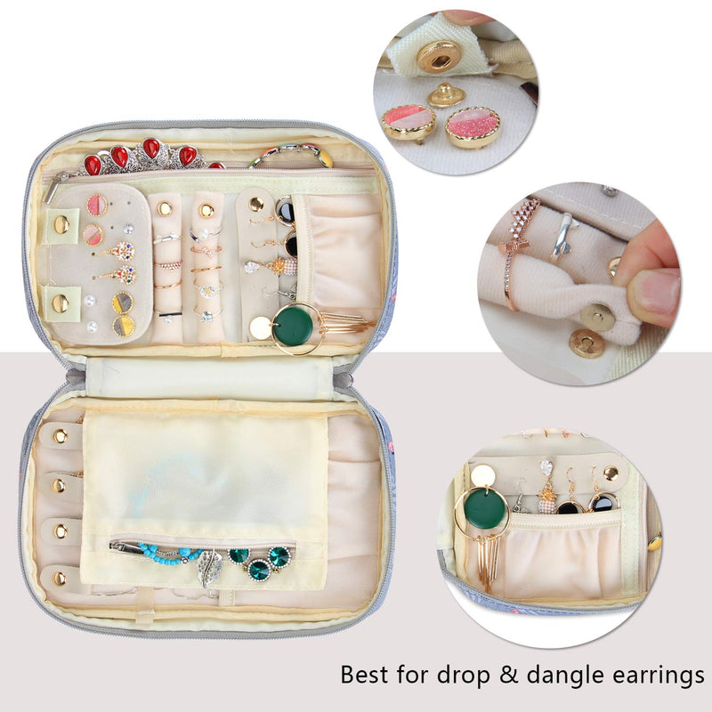 [Australia] - Teamoy Travel Jewelry Case, Jewelry Storage Organizer for Necklaces, Earrings, Bracelets, Rings, Brooches and More, Medium, Flamingo-(Bag Only) 
