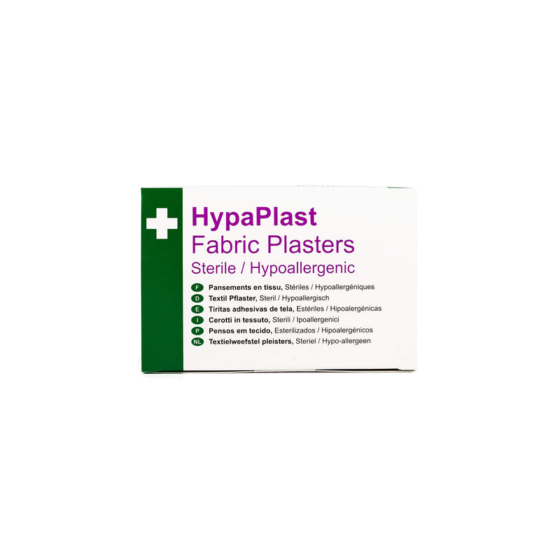 [Australia] - Safety First Aid Group HypaPlast Fabric Plasters, 7.2 x 2.5 cm (Pack of 100) Sterile Hypoallergenic 7.2 x 2.5cm (Pack of 100) 