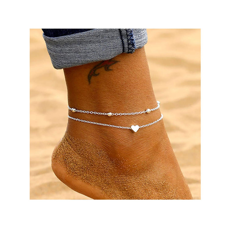 [Australia] - choice of all Gold Anklet Bracelets for Women Layered Beach Chain Anklet for Girls Silver Heart 