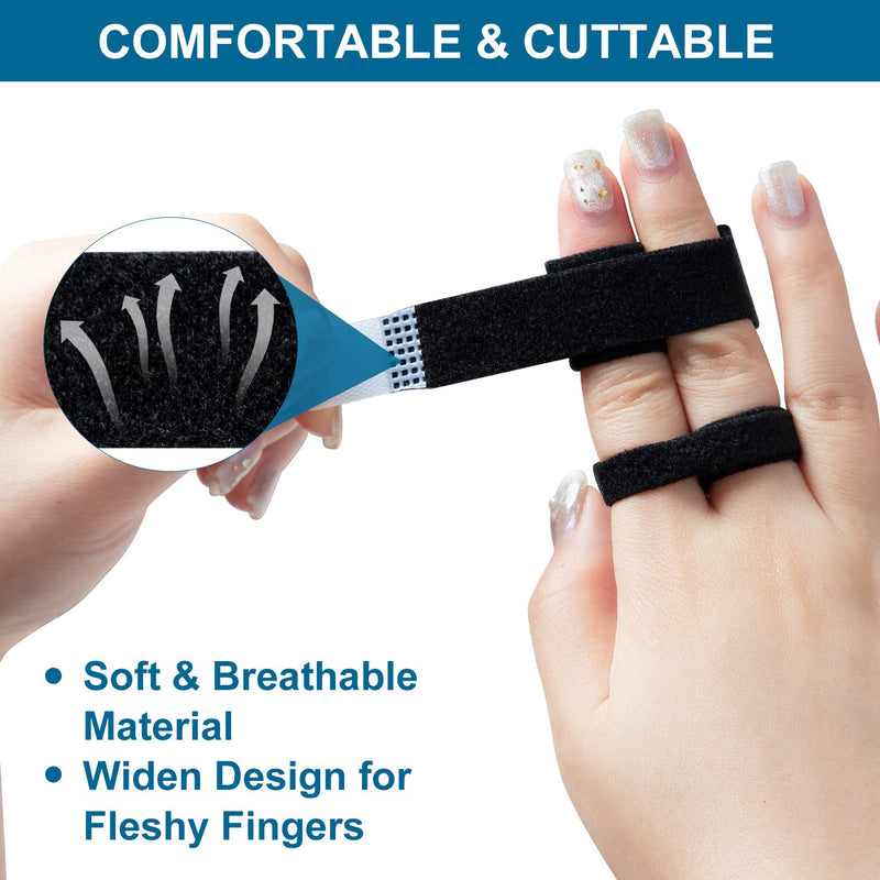 [Australia] - Sumifun Finger Splints Tape, 10 Packs of Finger Wraps for Jammed, Swollen and Dislocated Joint, Finger Brace Straps for Curled Finger Broken Finger Black 