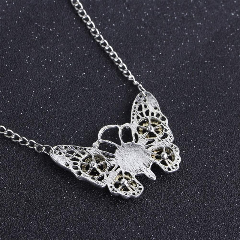 [Australia] - AILUOR Steampunk Gear Pendant Necklace, Punk Vintage Gothic Love Heart Owl Butterfly Bee Insect Chain Sweater Pendant Necklace Jewelry for Women Girl 