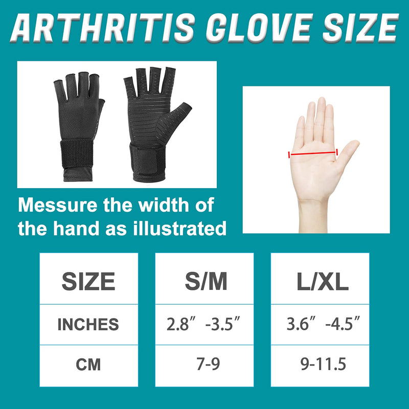 [Australia] - Dr.Welland Medical Arthritis Gloves with Strap, Best Open Finger Glove Hand Wrist Support for Rheumatoid Arthritis, Carpal Tunnel, RSI, Tendonitis, Daily Healing, Hand Pain Relief – Men/Women Small/Medium (2 Count) 