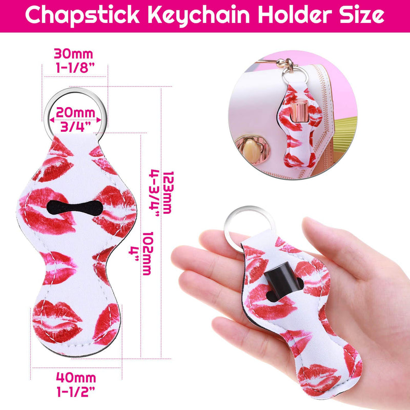 [Australia] - Chapstick Holder Keychain, Shynek 40Pcs Lip Balm Holder Chapstick Keychain Holder Bulk for Lipstick, Chapstick, Lip Balm (Multicolor Colors) 