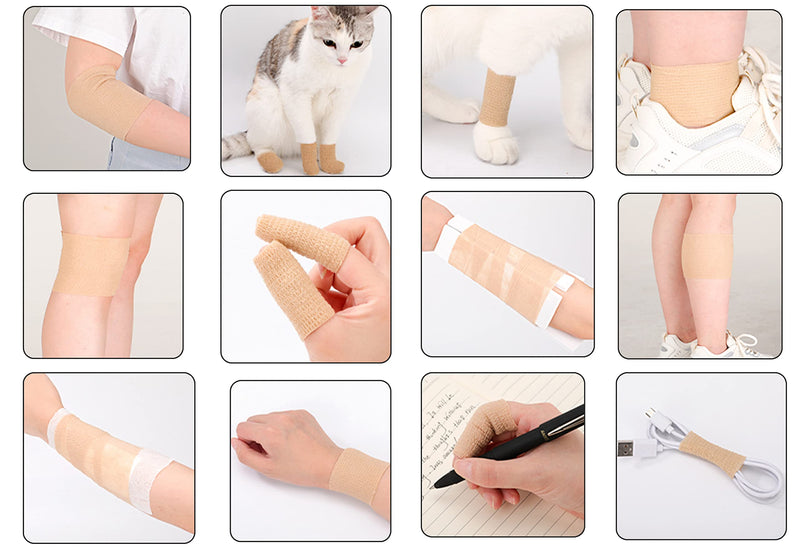 [Australia] - 24 Pack Breathable Self Adherent Wrap, Athletic Elastic Non Woven Cohesive Bandage – for Sports, First Aid Medical, Wrist, Ankle Sprains, Swelling and Vet Wrap 2 Inch 5 Yards (Rainbow Color). 