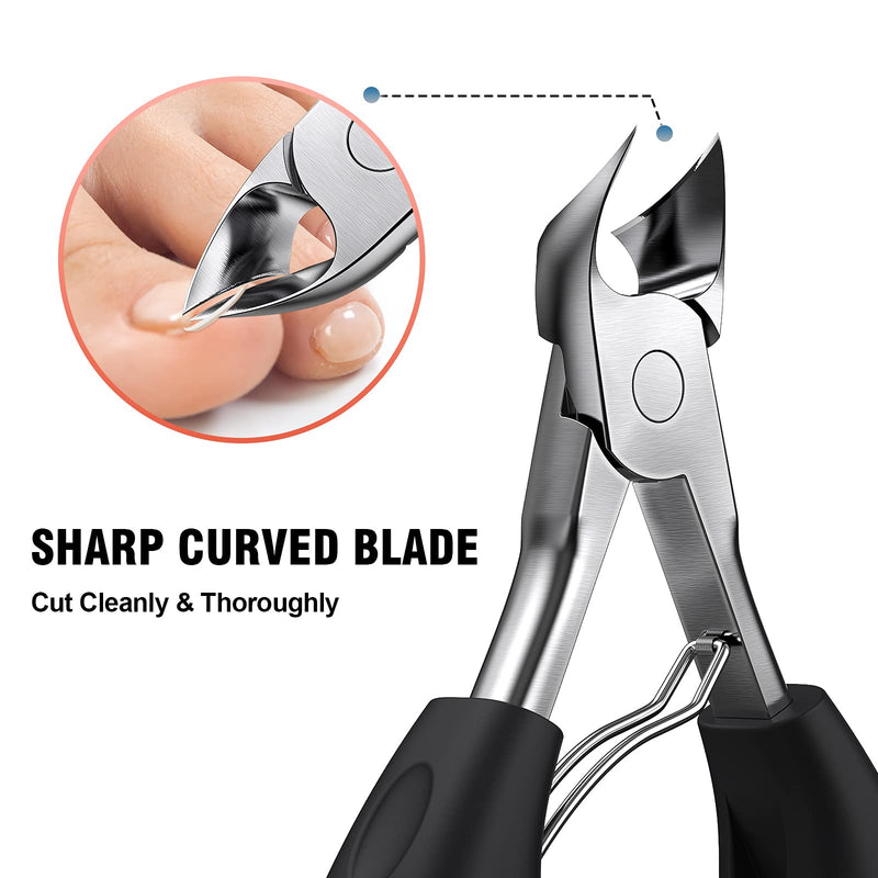 [Australia] - TOMEEM Toenail Clipper Pedicure Tool - Professional Podiatrist Toe Nail Cutter for Thick & Ingrown Nails, Sharp Curved Blade for Men, Women & Seniors 