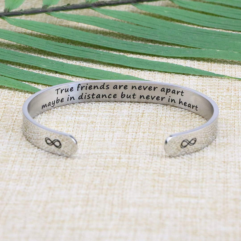 [Australia] - Joycuff Wide Cuff Bracelets for Women Inspirational Gift Friend Encouragement Jewelry Motivational Engraved Bangle A good friend knows all your best stories 