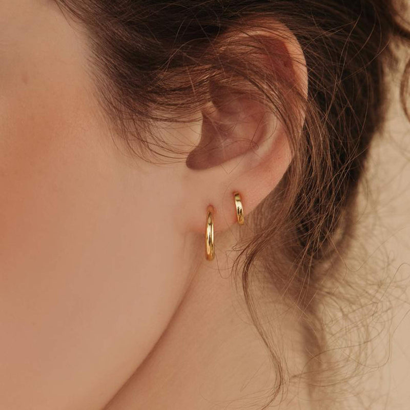 [Australia] - micuco Small Hoop Earrings for Women 14K Gold Hoop Huggie Earrings for Men Hypoallergenic Earrings Tiny Cartilage Ear Jewelry for Women 1# 14K Gold 8mm 10mm 12mm 