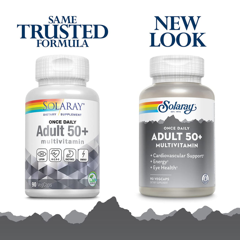 [Australia] - Solaray Once Daily Adult 50+ Multivitamin, Healthy Energy, Heart, Eye & Immune Support for Mature Adults, 90 VegCaps 