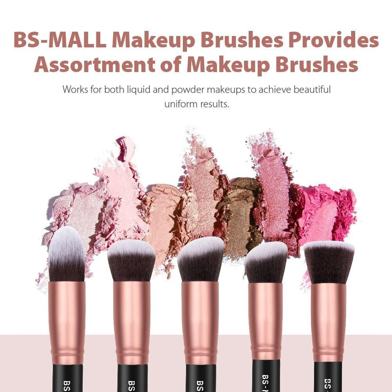[Australia] - BS-MALL Makeup Brushes Premium Synthetic Foundation Powder Concealers Eye Shadows Makeup 14 Pcs Brush Set, Rose Golden, 1 Count A-rose 