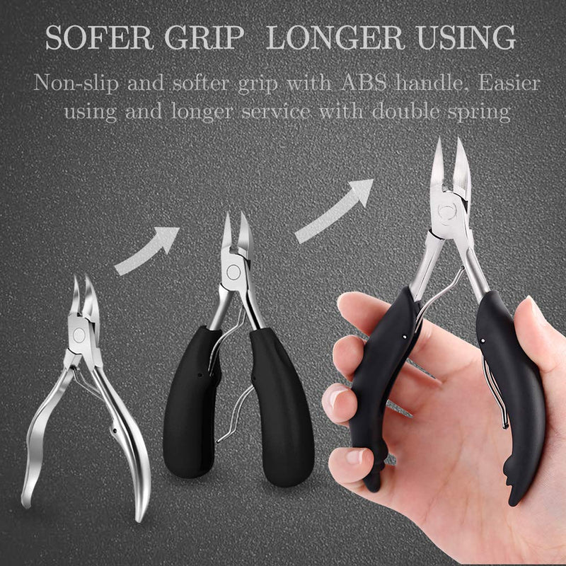 [Australia] - Toe Nail Clipper for Ingrown or Thick Toenails,Toenails Trimmer and Professional Podiatrist Toenail Nipper for Seniors with Surgical Stainless Steel Surper Sharp Blades Lighter Soft Handle 