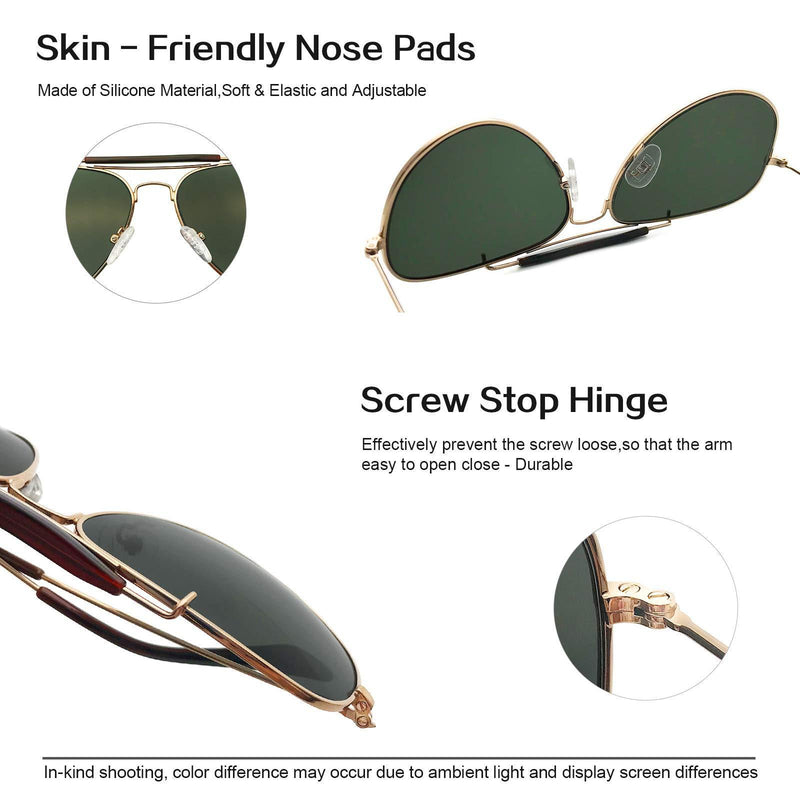 [Australia] - Fashion driving men women sunglasses trendy spy style designer retro classic sunglasses UV protection popular mens sunglasses brand Gold Frame+green Lens 