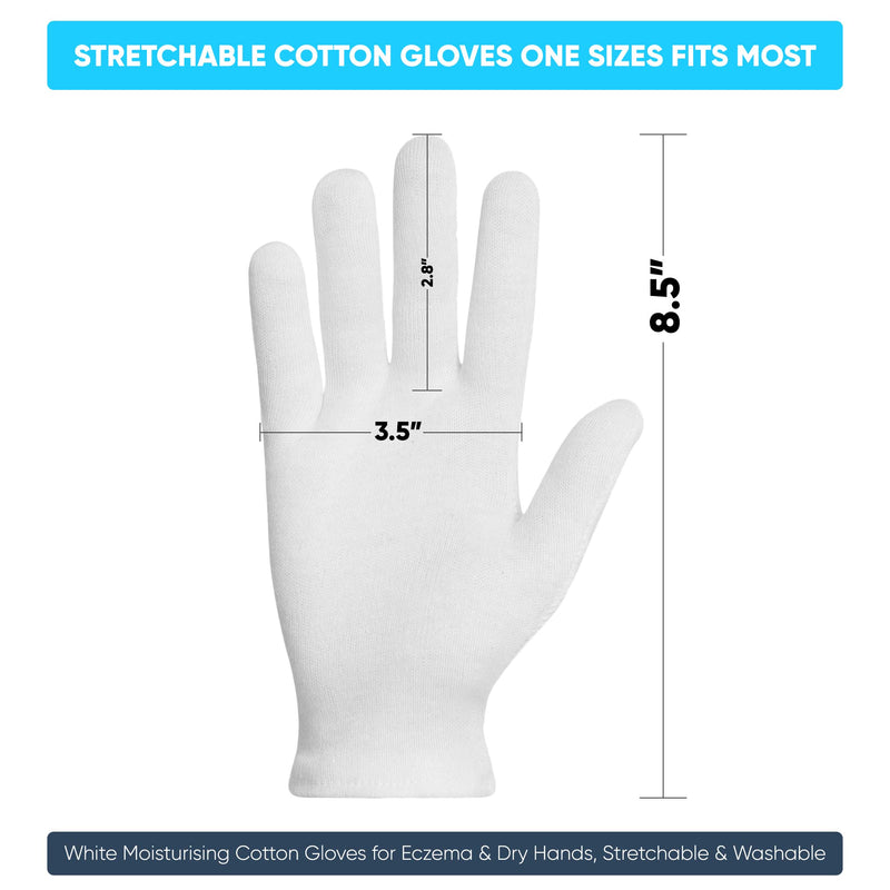 [Australia] - Cotton Gloves White - Soft Breathable Moisturizing 10 Pairs for Eczema Silver Costume Dry Hand Cleaning Archival Inspection Medium 