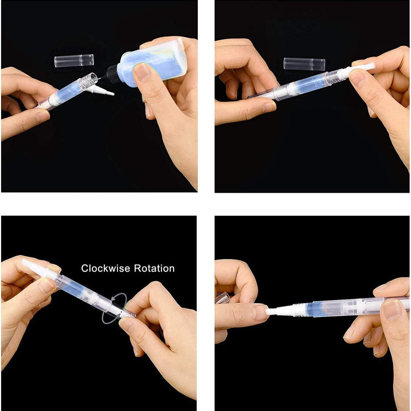 [Australia] - 20Pcs Transparent Twist Pens,3ml Nail Twist Pens Empty Transparent Nail Oil Pen with Brush Empty Cuticle Oil Pen Cosmetic Container Pen for Lip Gloss Eyelash Growth Liquid 